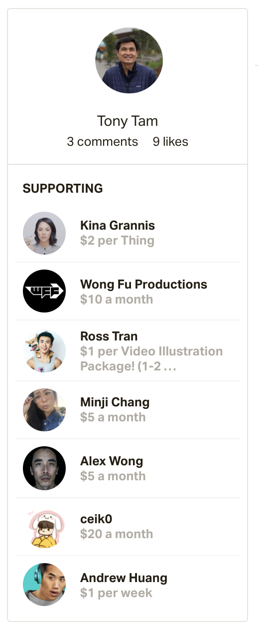 Asian American Creators on Patreon