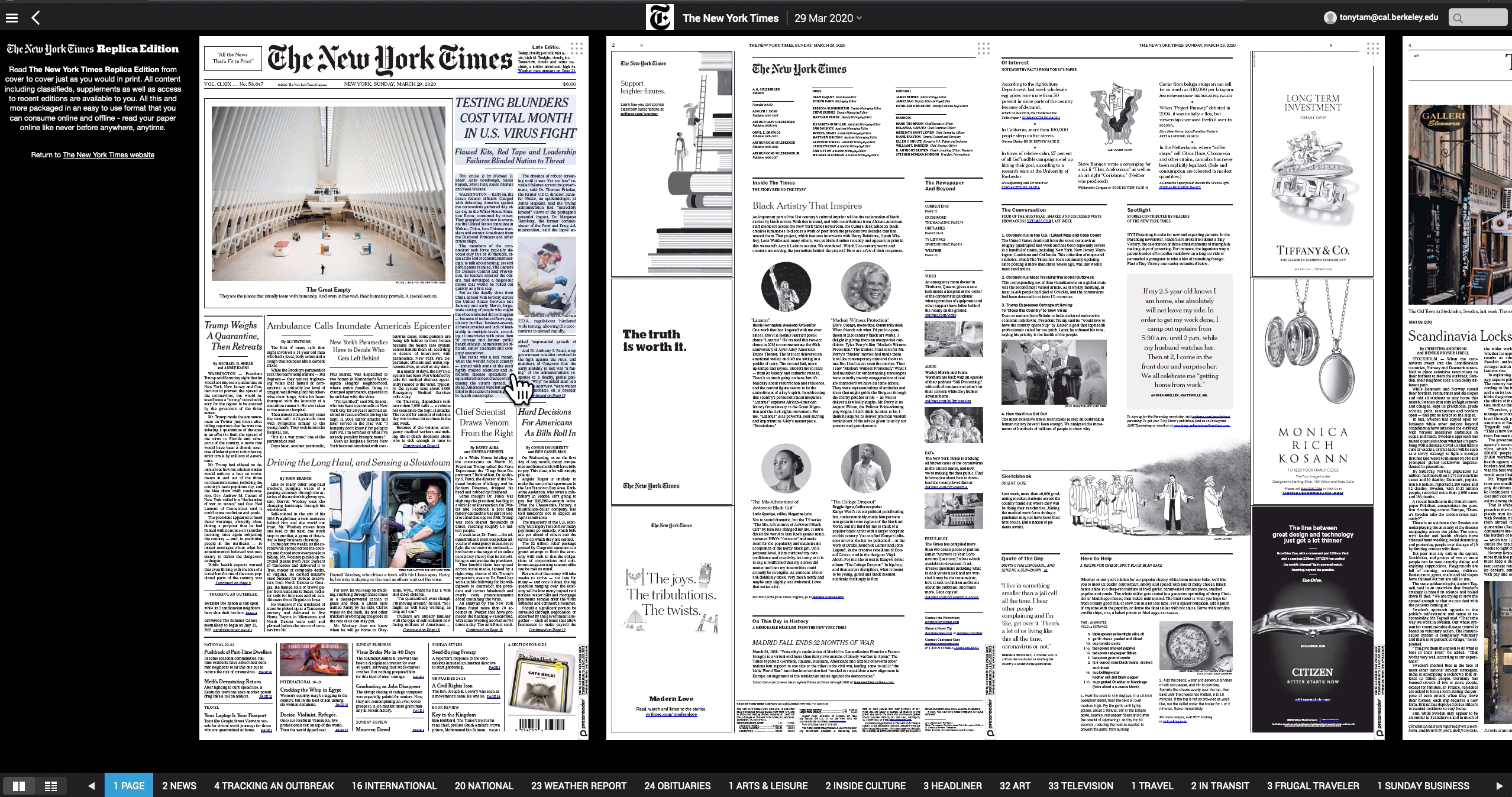 Reading New York Times Replica – Almost like the real thing.